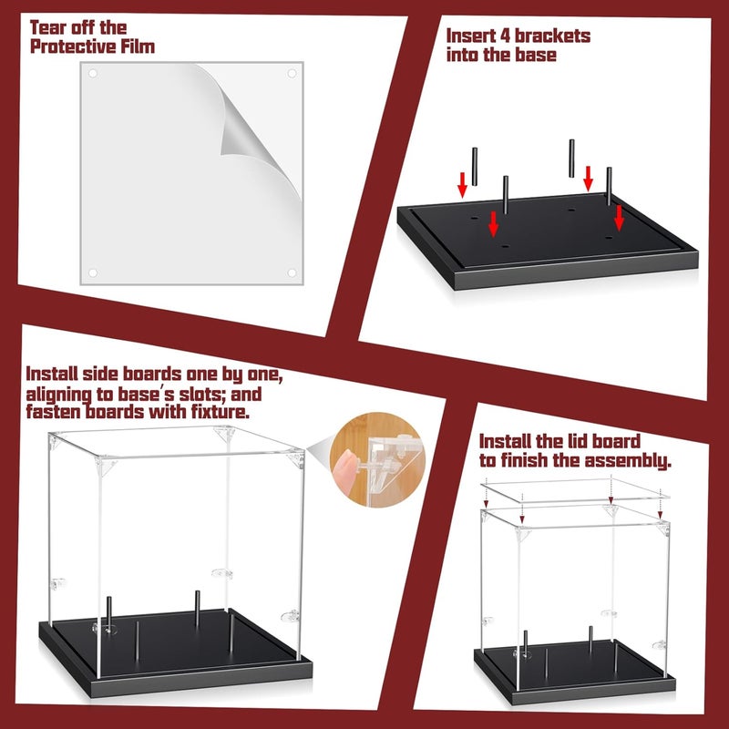 Leffis Basketball Display Case - UV Protected Acrylic Case With Solid Wood Base, Stand for Autographed Standard NBA WNBA Ball Memorabilia Keepsake - Image 5